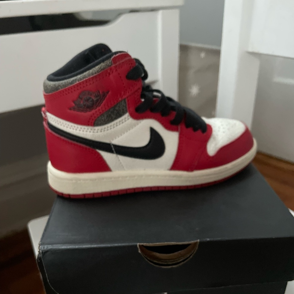 Jordan Kids Red, Black, and White Sneakers